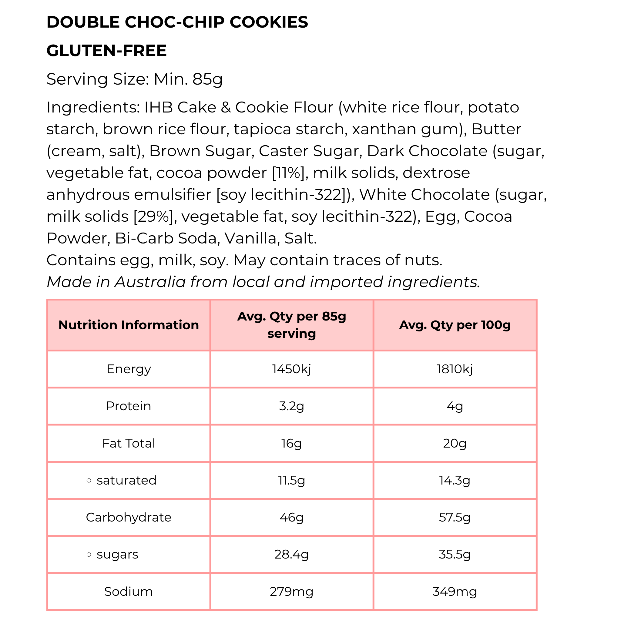 Double Choc-Chip Cookies GF