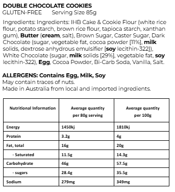 Double Choc-Chip Cookies GF