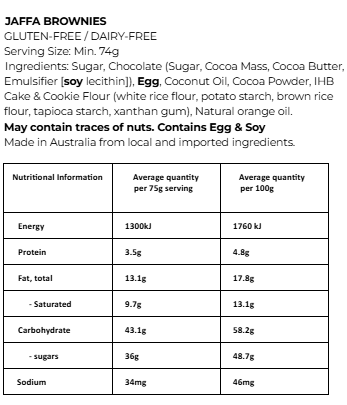 Jaffa Brownies GF/DF
