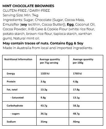 Choc Mint Brownies GF/DF