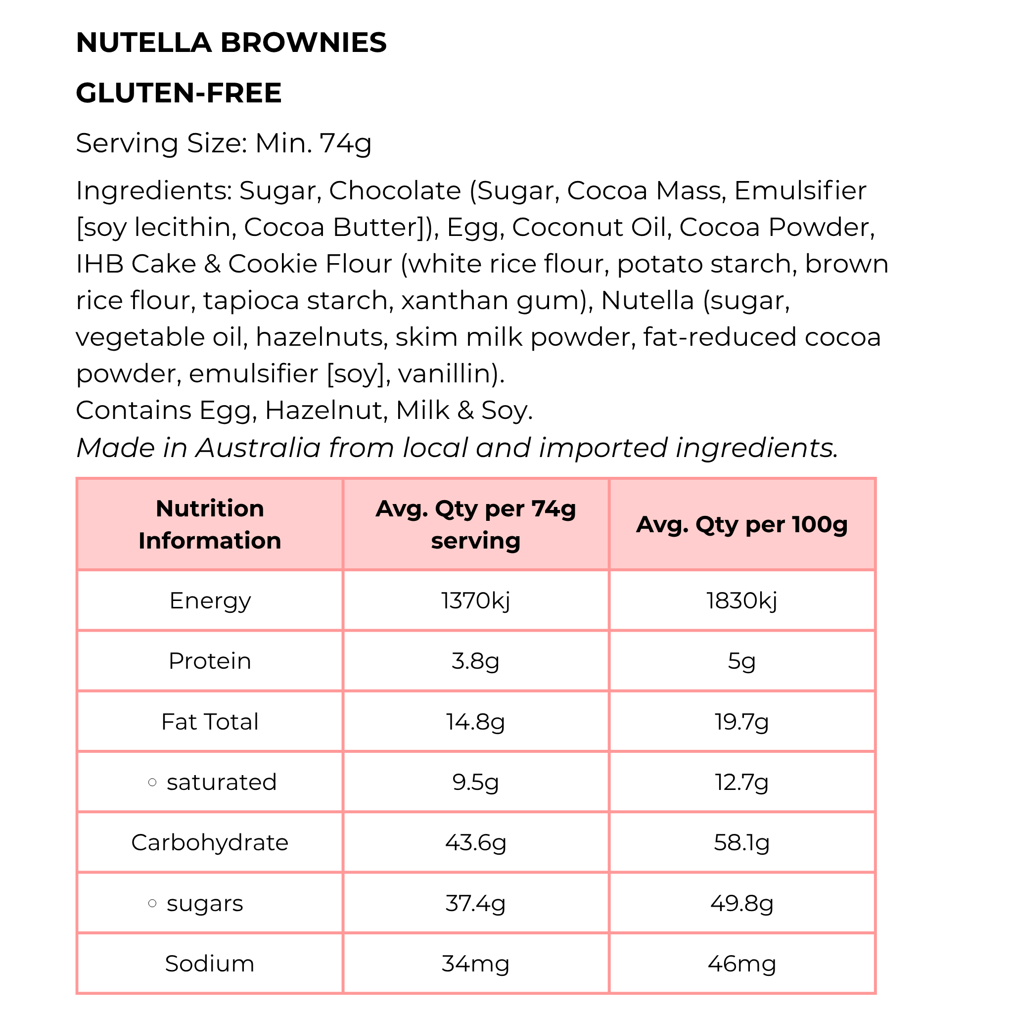 Nutella (Filled) Brownies GF