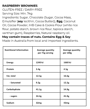 Raspberry Brownies GF/DF