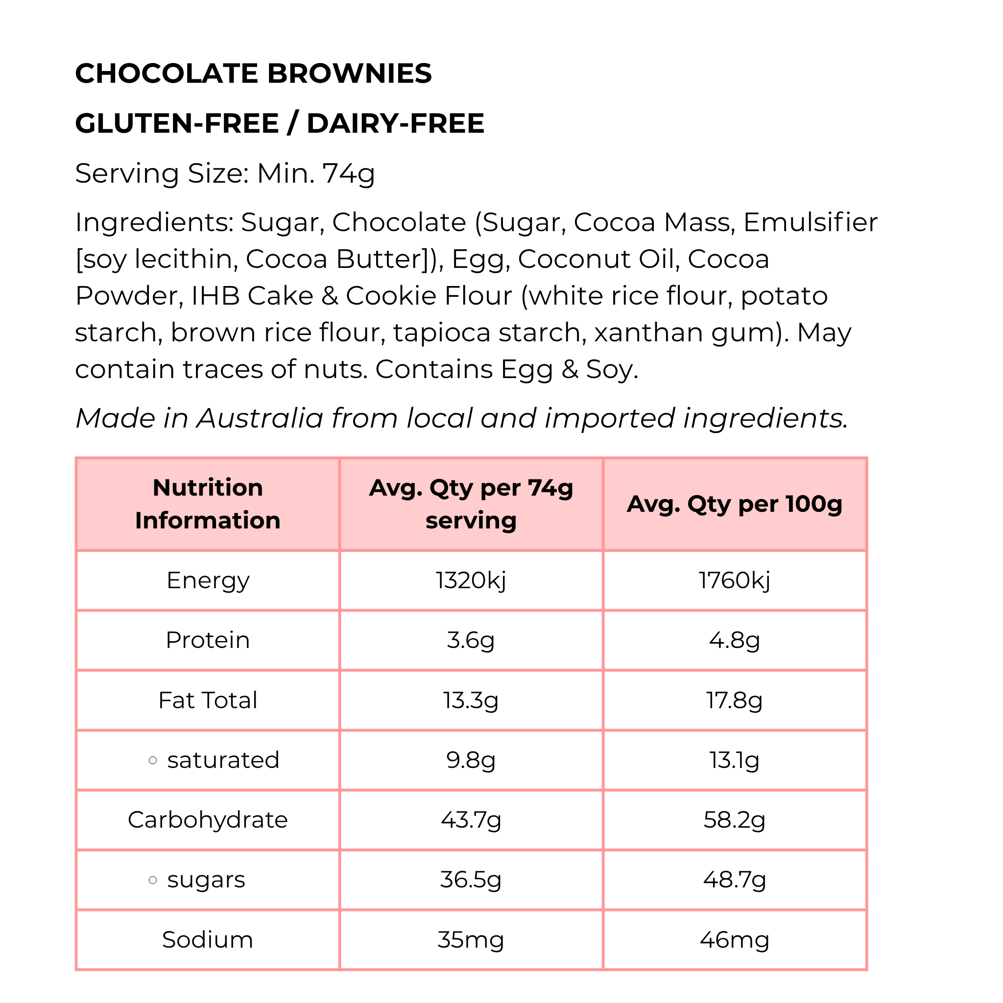 Original Chocolate Brownies GF/DF